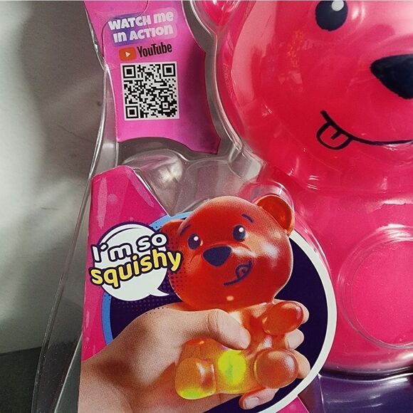 Gummymals Pink Interactive Super Squishy Gummy Bear Jiggly Pets Eolo NEW - Picture 3 of 4